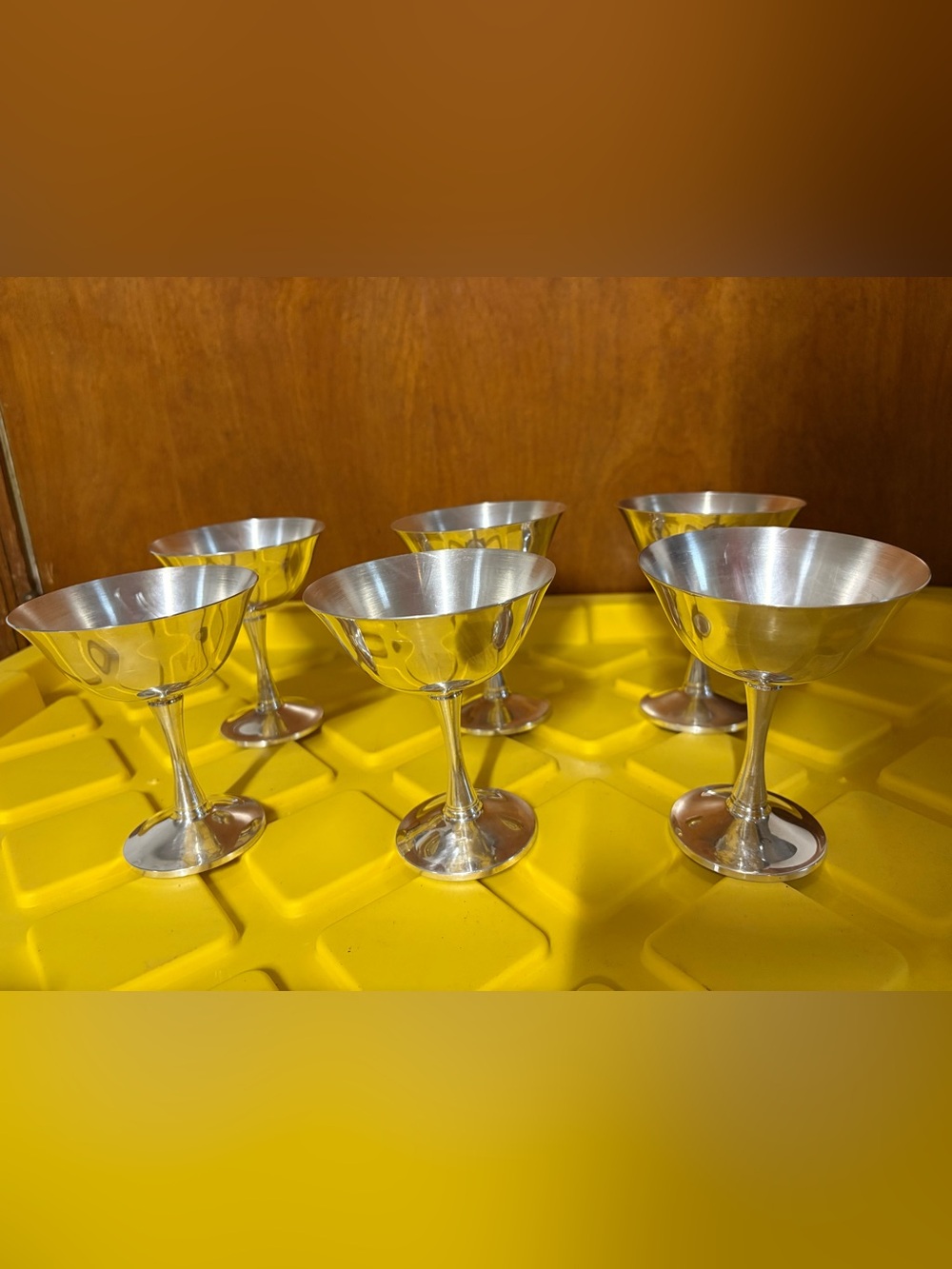 Vintage Lot of 6 Salem Silverplate Wine Goblets Made In Portugal
